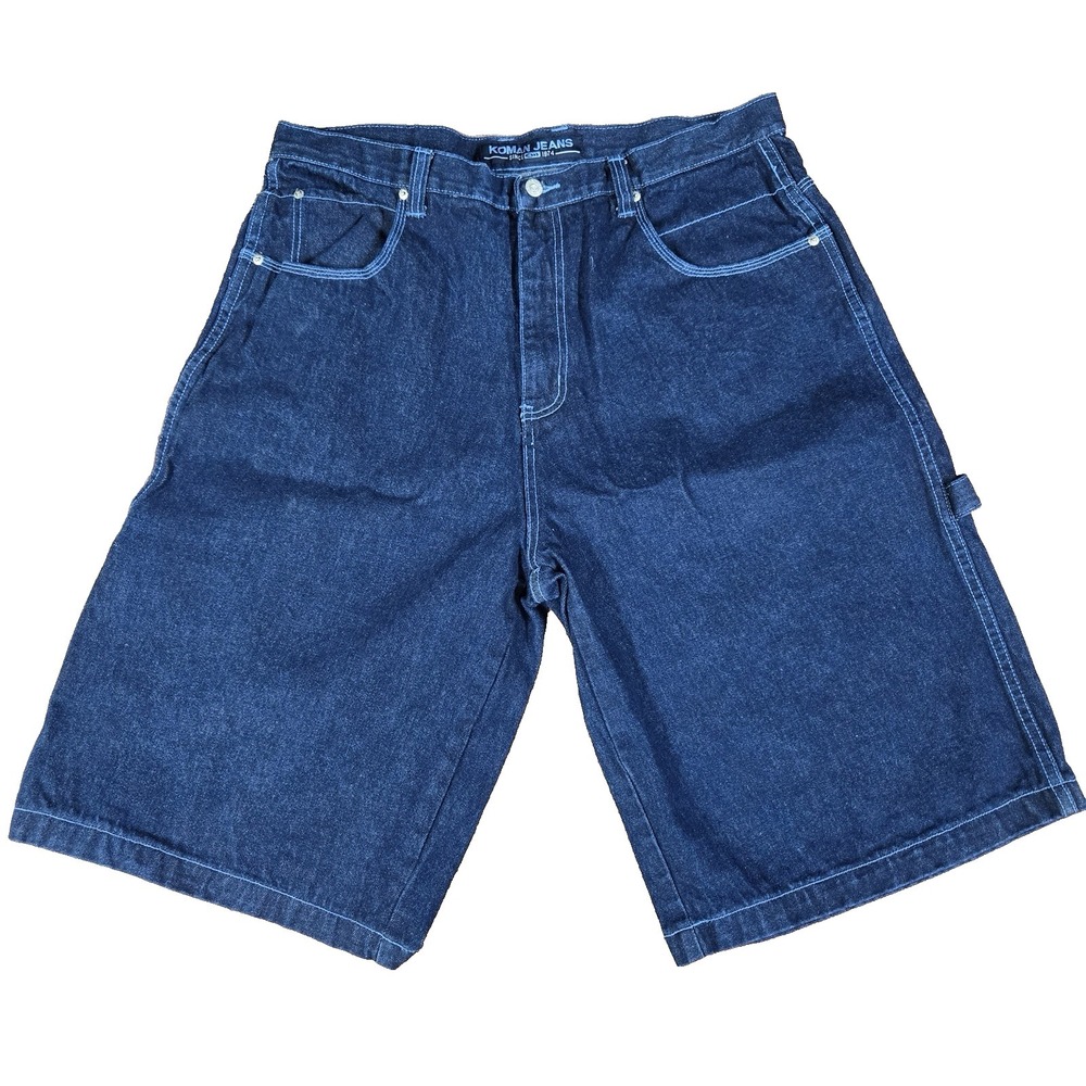 VTG Carpenter Shorts By Koman Mens 38 Y2K 90s Hip Hop Wide Leg Baggy Jean Denim